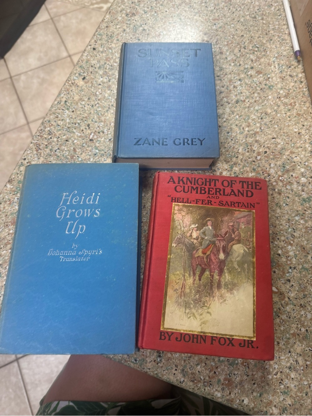 Old Books Set hardbacks from 1906, 1931, 1938 A Knight of the Cumberland